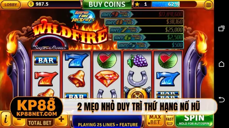 2 mẹo nhỏ duy trì thứ hạng nổ hũ Top Player