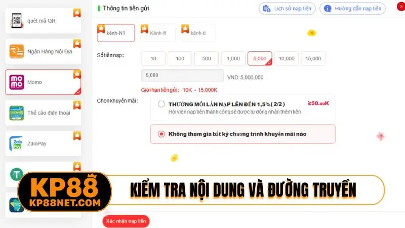 Kiểm tra nội dung và đường truyền