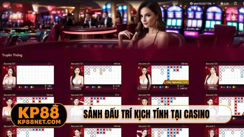 Sảnh đấu trí kịch tính tại casino