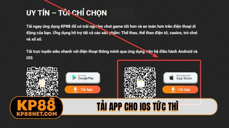 Tải app cho iOS tức thì